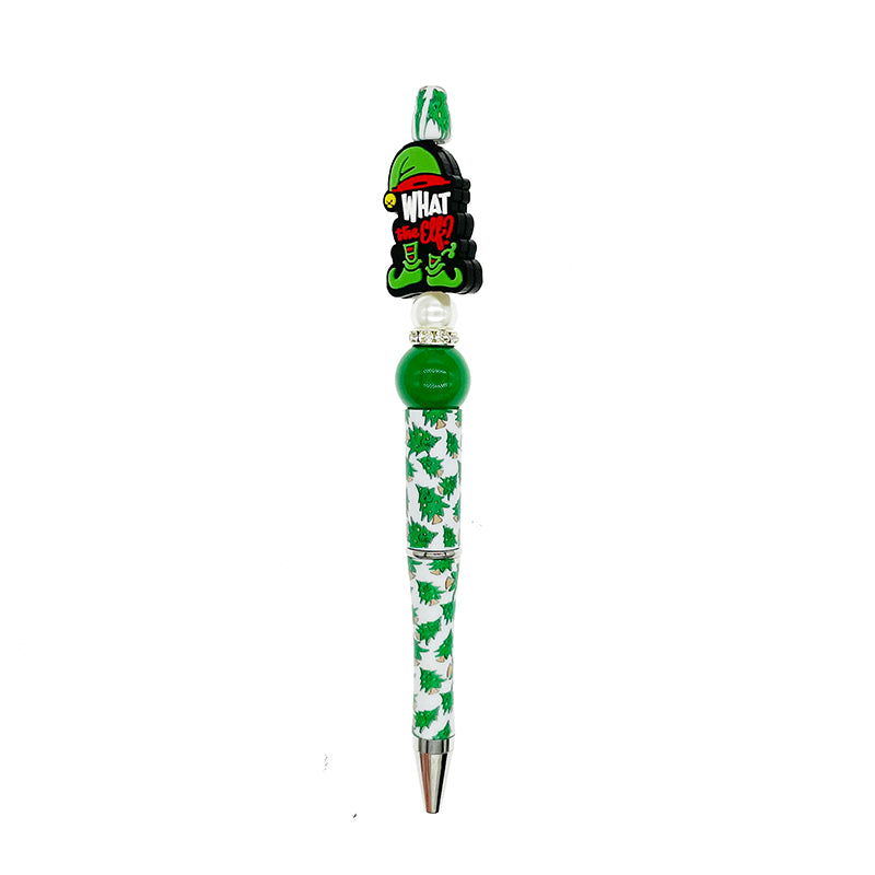 20pcs Silicone Focal Beads Green Furry Character Scowling Face with Elf Shoes 3