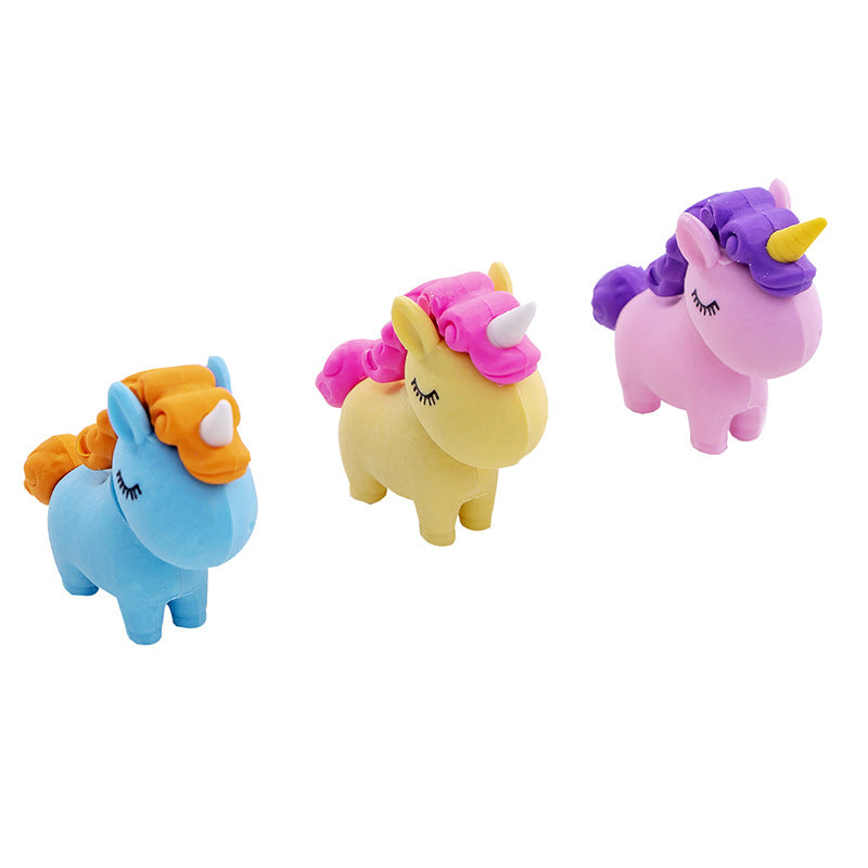 Unicorn Cartoon Novelty Eraser Cute Design Random Color 5
