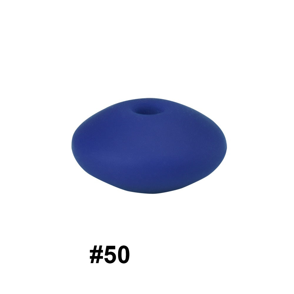 50pcs 12mm Silicone Flat Spacer Beads Solid Color Matte Finish 114