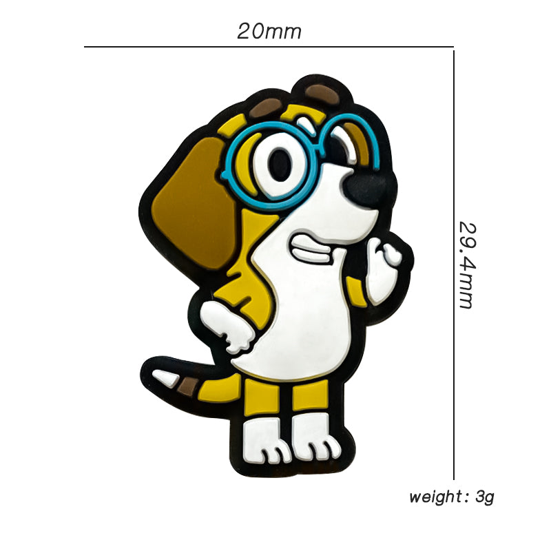 20Pcs Silicone Focal Beads Yellow Glasses Puppy Front Facing