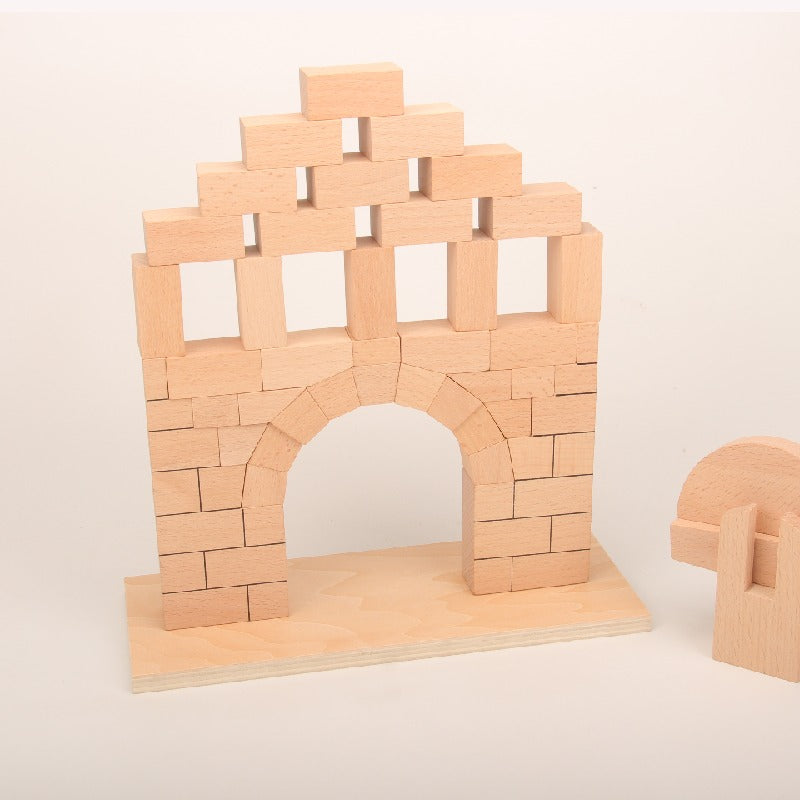 Wooden Building Blocks Montessori Toys Educational Geometry 26x11x16cm 2
