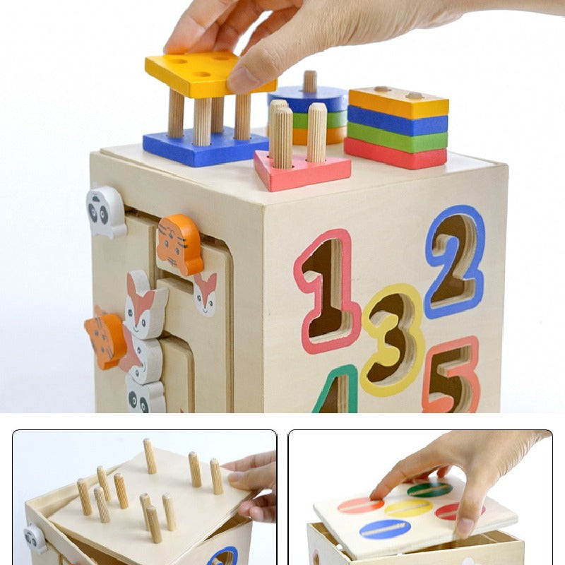 Wooden Multi-Function Coin Box Montessori Toys 5