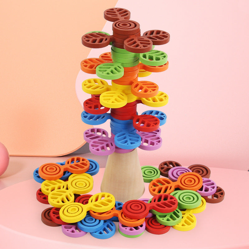 Wooden Building Blocks Stacked Tree Educational Toy for Kids 5