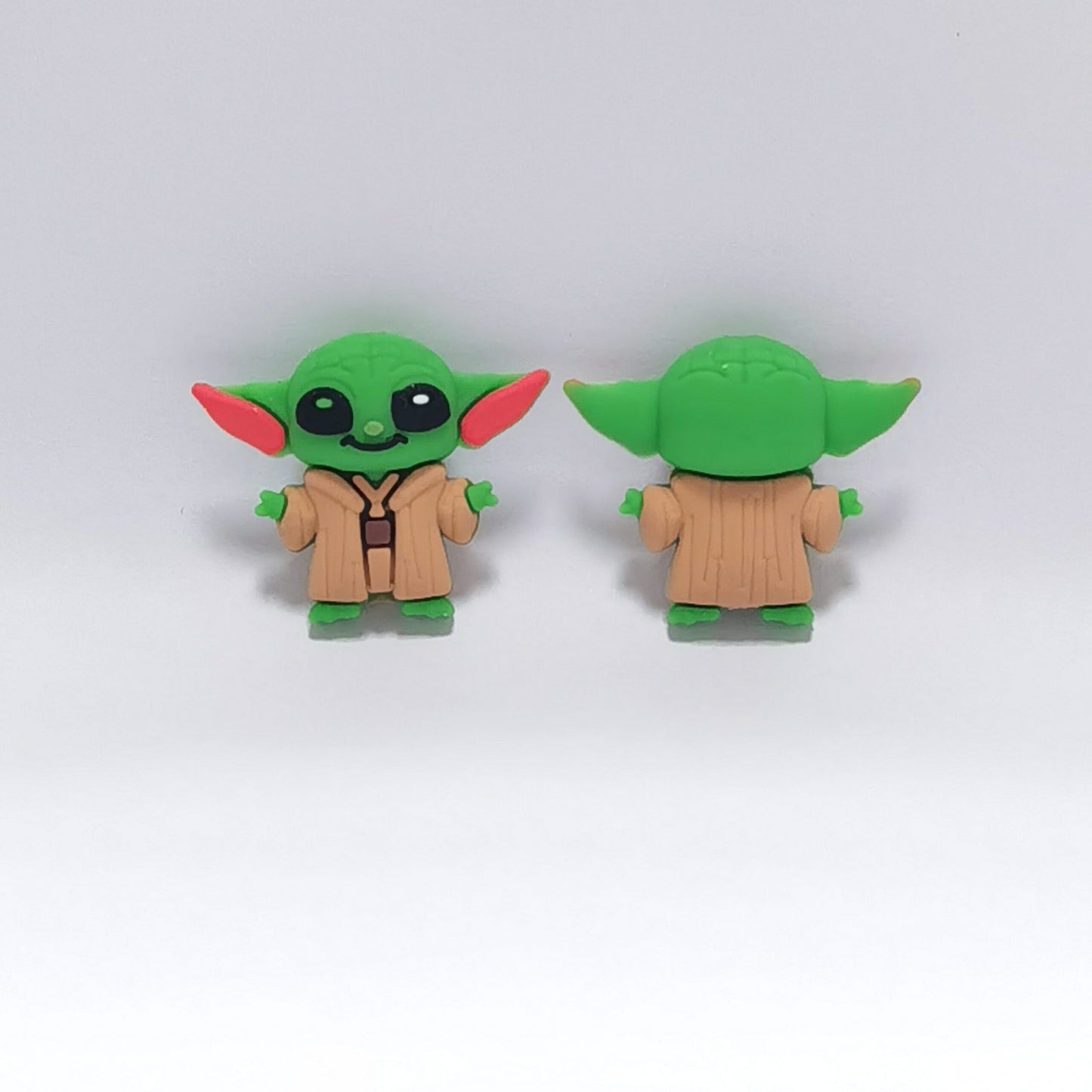 20Pcs Silicone 3D Focal Beads Green Alien Baby Large Ears Smiling Embrace