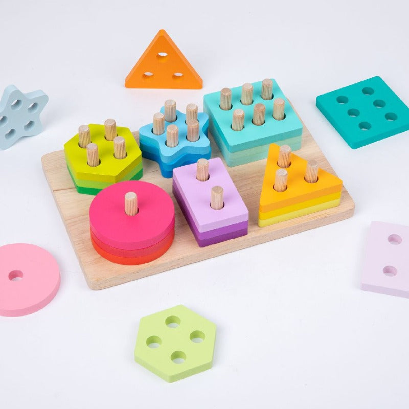 Wooden Montessori Toys Number Puzzle Sorting Toy for Toddlers 6