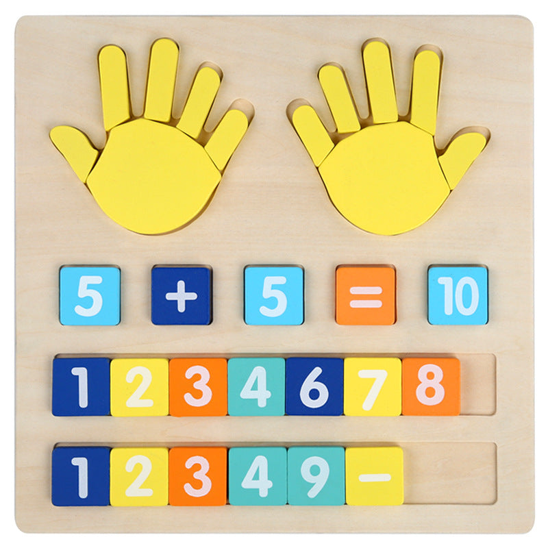 Wooden Finger Arithmetic Puzzle Montessori Toys Educational Toy 5
