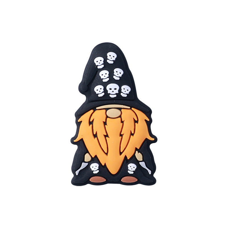 20Pcs Silicone Focal Beads Halloween Skull Gnome Wearing Skull Hat