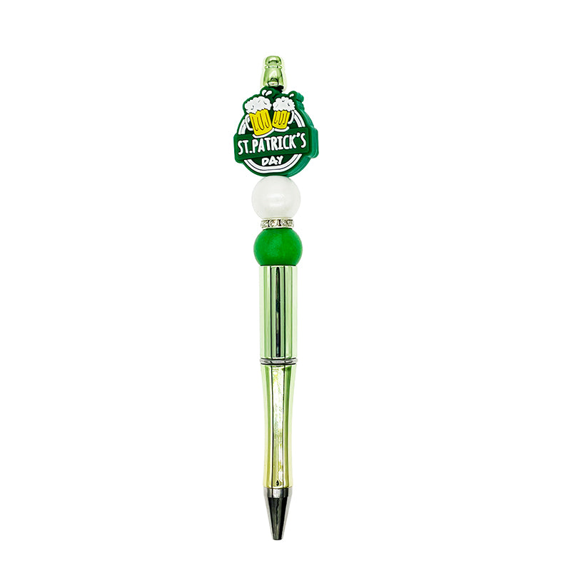 20pcs Silicone Focal Beads St Patrick's Day Beer Mugs Design 3