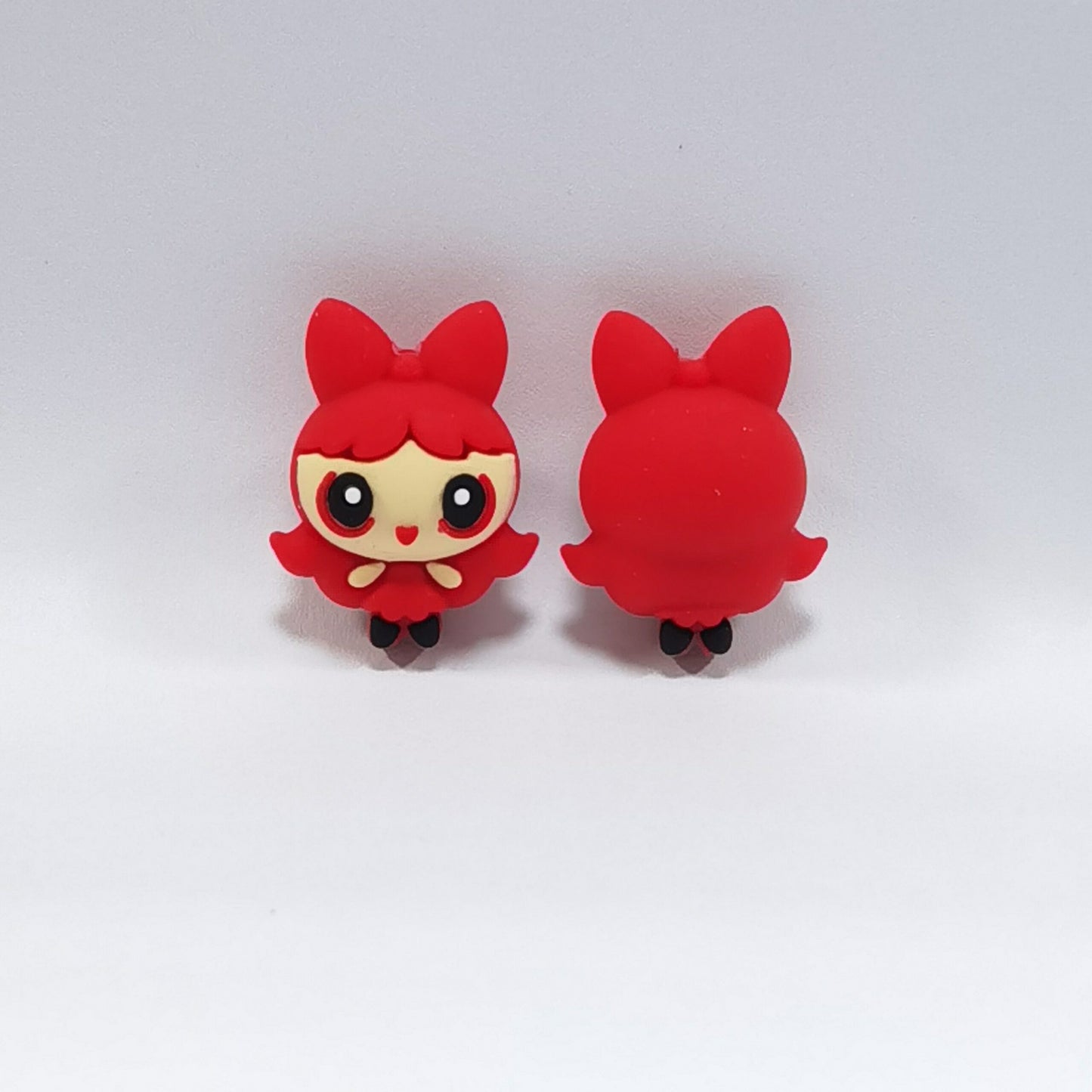 20Pcs Silicone 3D Focal Beads Red Flying Girl Police Officer Front Facing