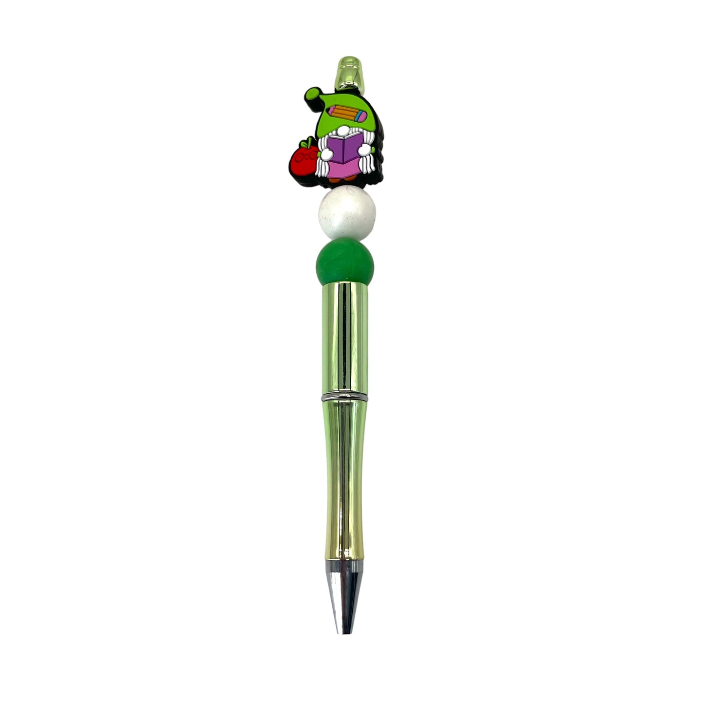 20pcs Silicone Focal Beads Book Theme Reading Gnome with Apple 3