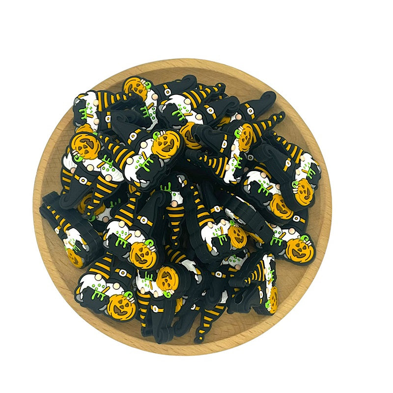 20pcs Silicone Focal Beads Halloween Gnomes Pumpkin Poison 2