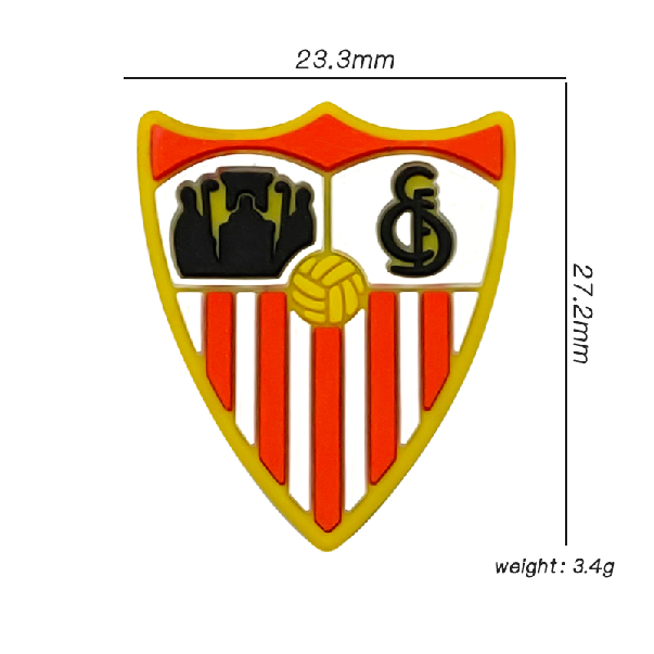 20Pcs Silicone Focal Beads Sports Football Club Shield Design