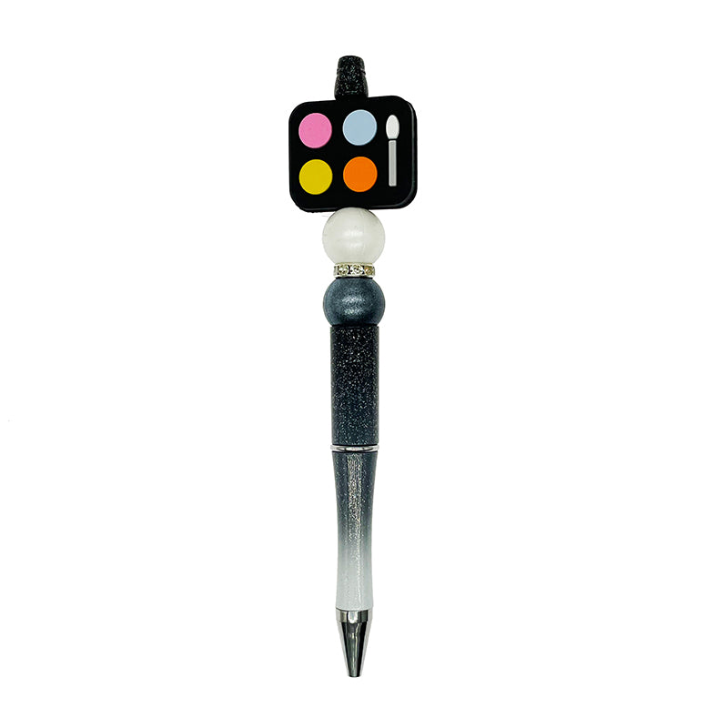 20pcs Silicone Focal Beads Color Palette with Paintbrush Design 3