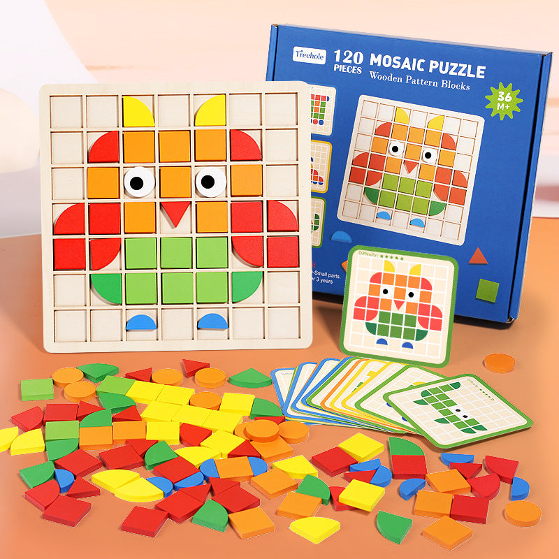 Wooden 3D Mosaic Puzzle Educational Toy for Kids 6