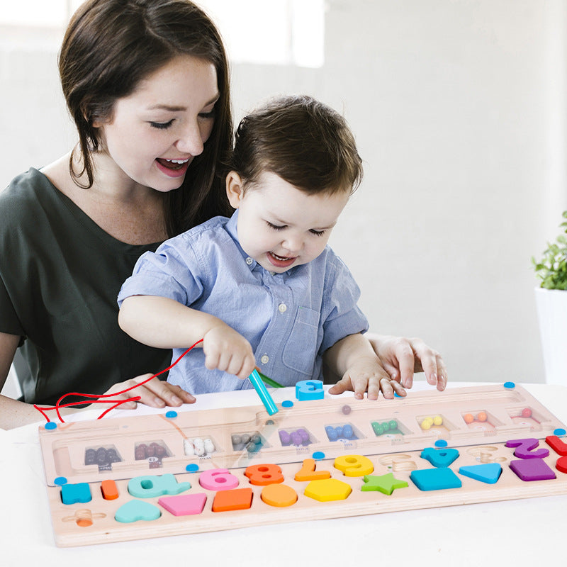 Wooden Montessori Toys Shape Color Sorting Calculation for Kids 5