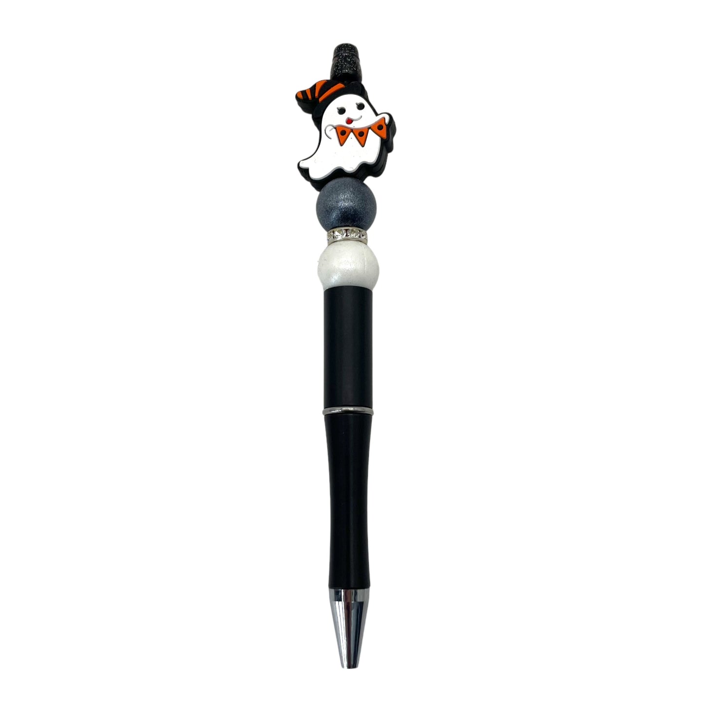 20pcs Silicone Focal Beads Halloween Ghost Wearing Witch Hat 3