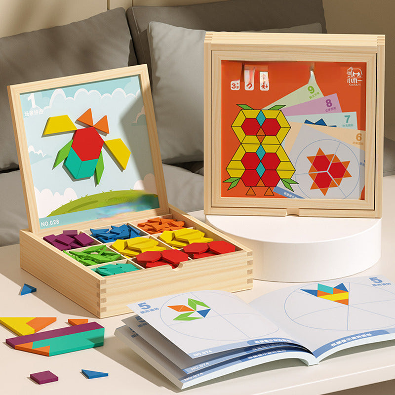 Wooden Magnetic Puzzle Montessori Toys Educational Tangram 22.5cm 2