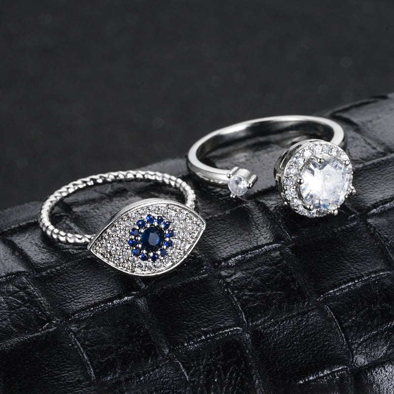 Adjustable Anxiety Fidget Ring with White Flower Spinner for Women 4