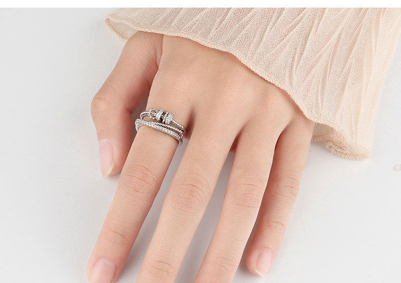 Adjustable Flower Fidget Ring Anxiety Relief for Women Spinner Ring 13