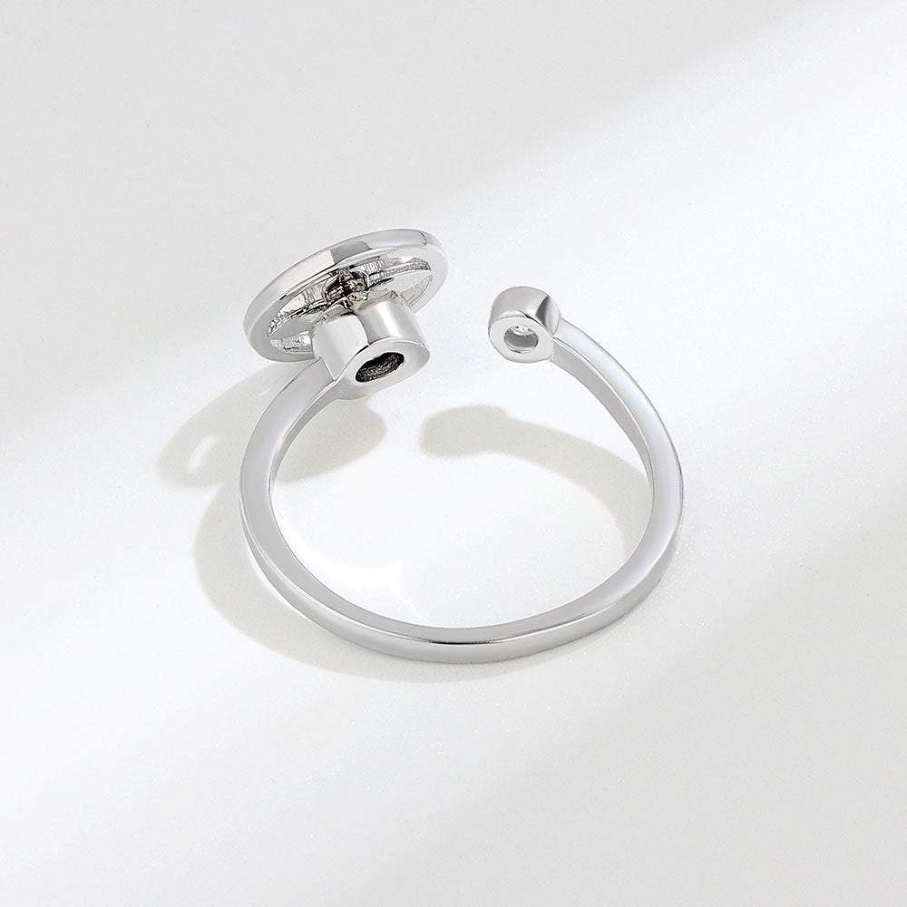 Adjustable Black 4 Leaf Fidget Ring Anxiety Relief for Women 4