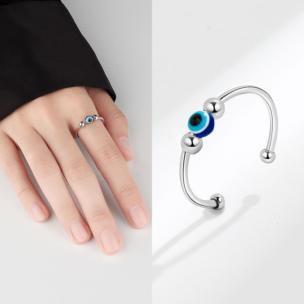 Adjustable 4 Eye Anxiety Fidget Ring Spinner for Women Size 7 6
