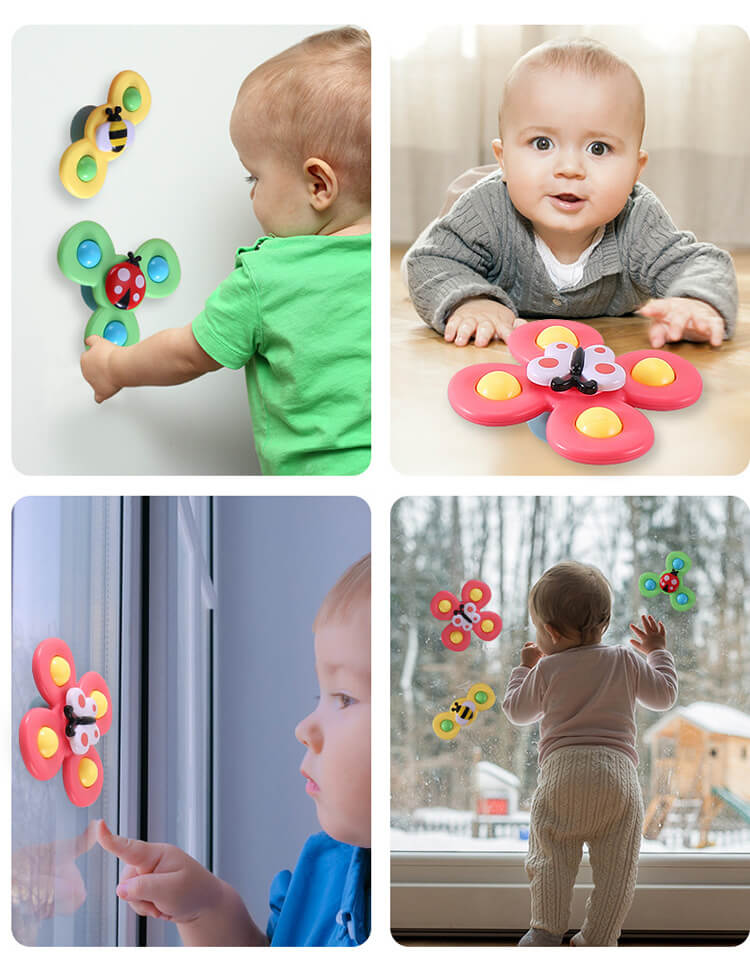 Spinner Fidget Toy Insect Butterfly Bee with Suction Cup 3 Pack 5