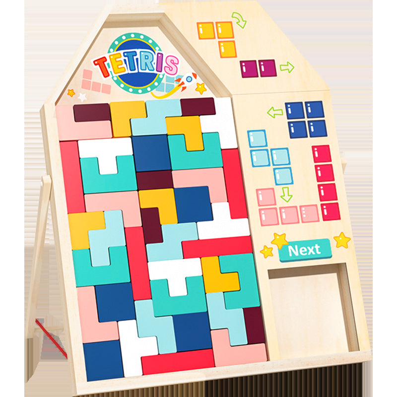 Wooden Tetris Montessori Toys Educational Puzzle for Kids 3