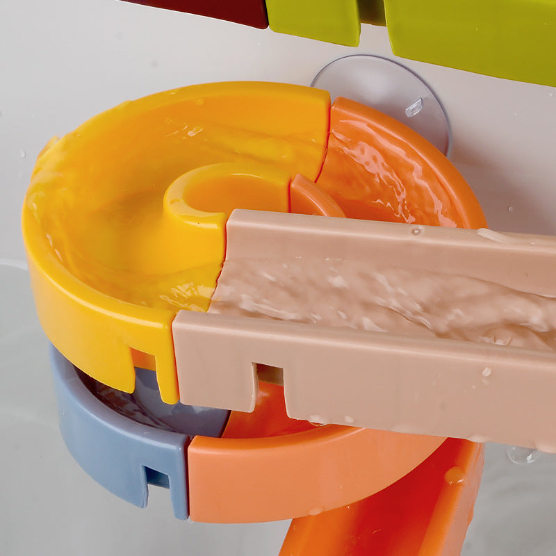 Plastic Marble Run Bath Toy Suction Cup Spinner Water Toy Set 3