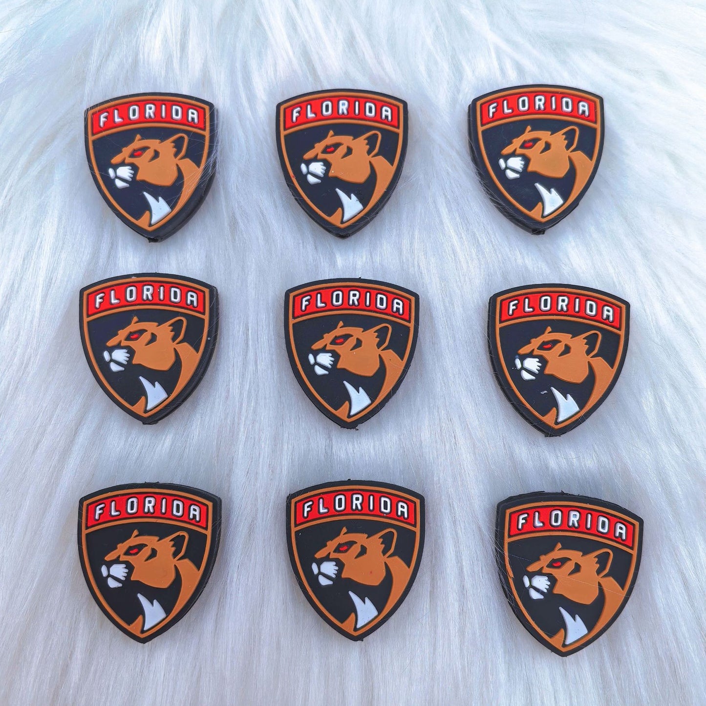 20Pcs Silicone Focal Beads Brown Wild Cat Head Shield Design 5