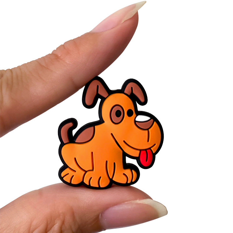 20Pcs Silicone Focal Beads Puppy Sitting Pose Orange 4
