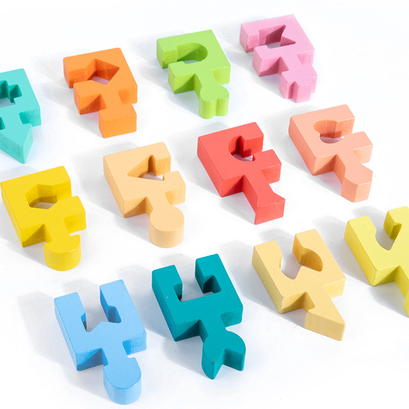 Wooden Geometric Matching Building Blocks Educational Toy 3