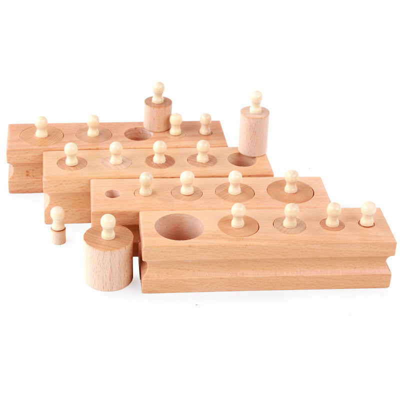 Wooden Socket Cylinder Montessori Toys Educational Toy 15cm