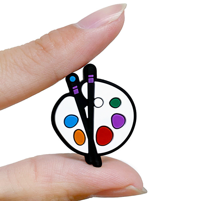 20Pcs Silicone Focal Beads Drawing Board With Paintbrushes 5