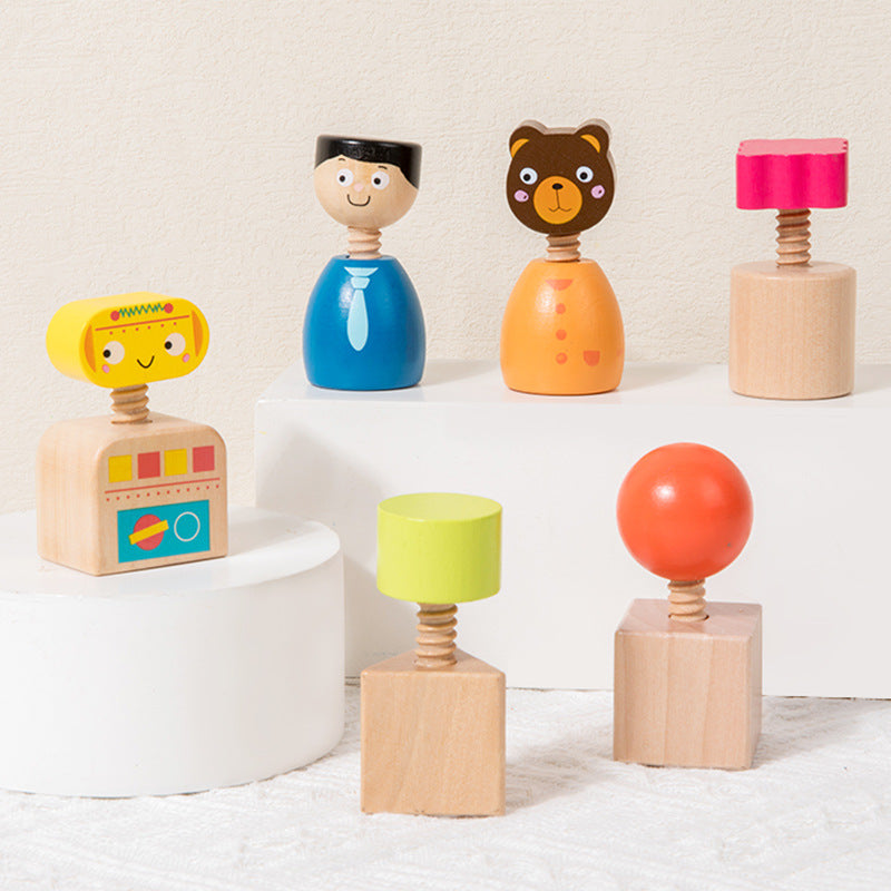 Wooden DIY Screw Building Blocks Montessori Toys 4