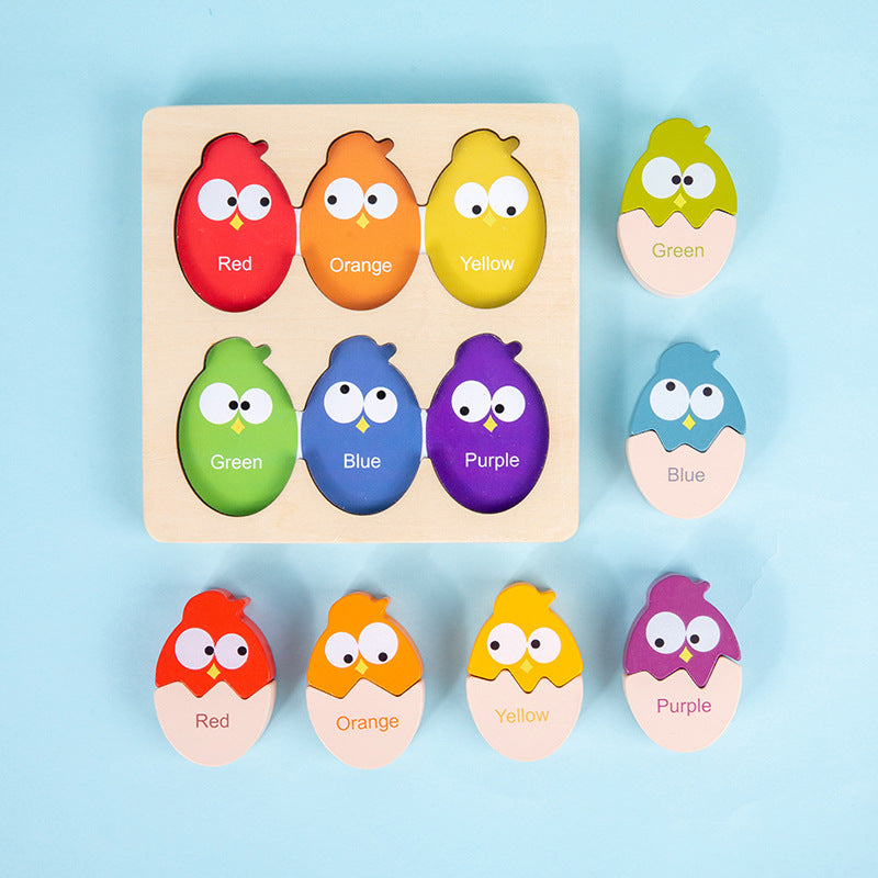 Wooden Montessori Toys Color Identification Pairing Puzzle 5