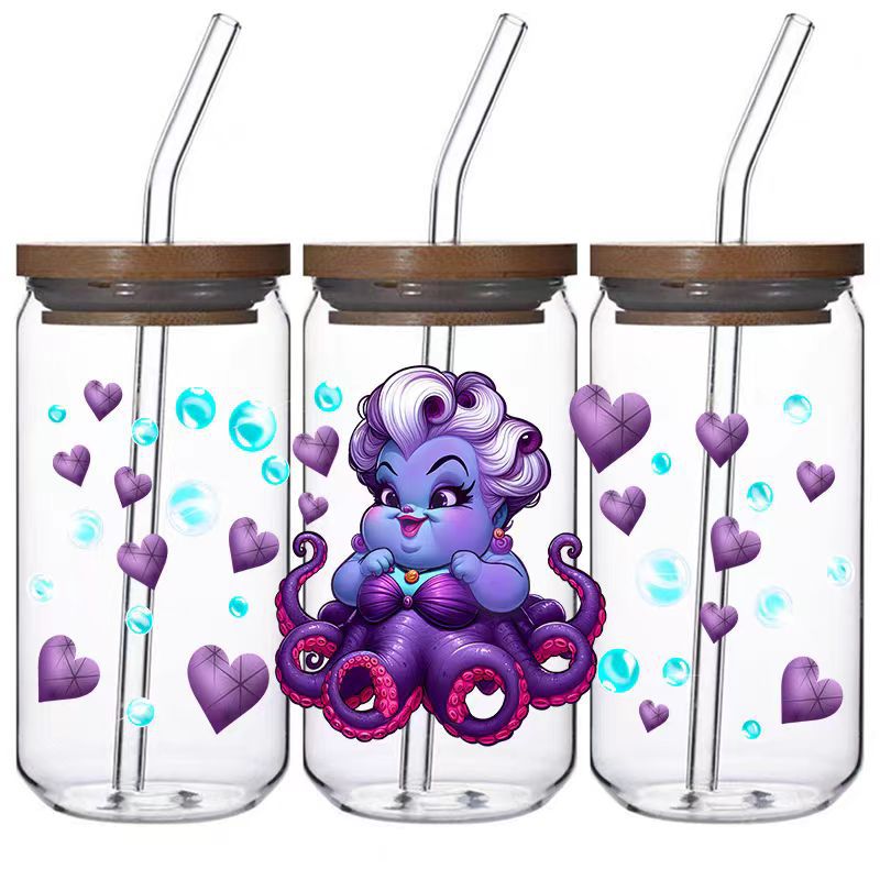5pcs Custom Uv Dtf Cup Wraps Wholesale Transfer Stickers For 16oz Glass Cup