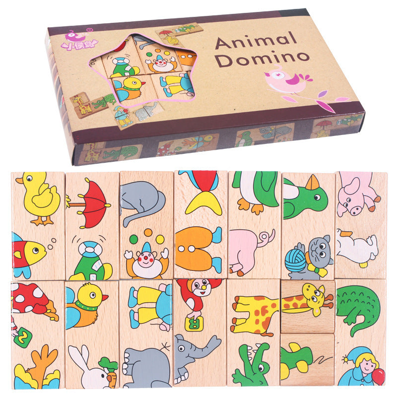 Wooden Animal Blocks Puzzle Montessori Toys for Toddlers 6