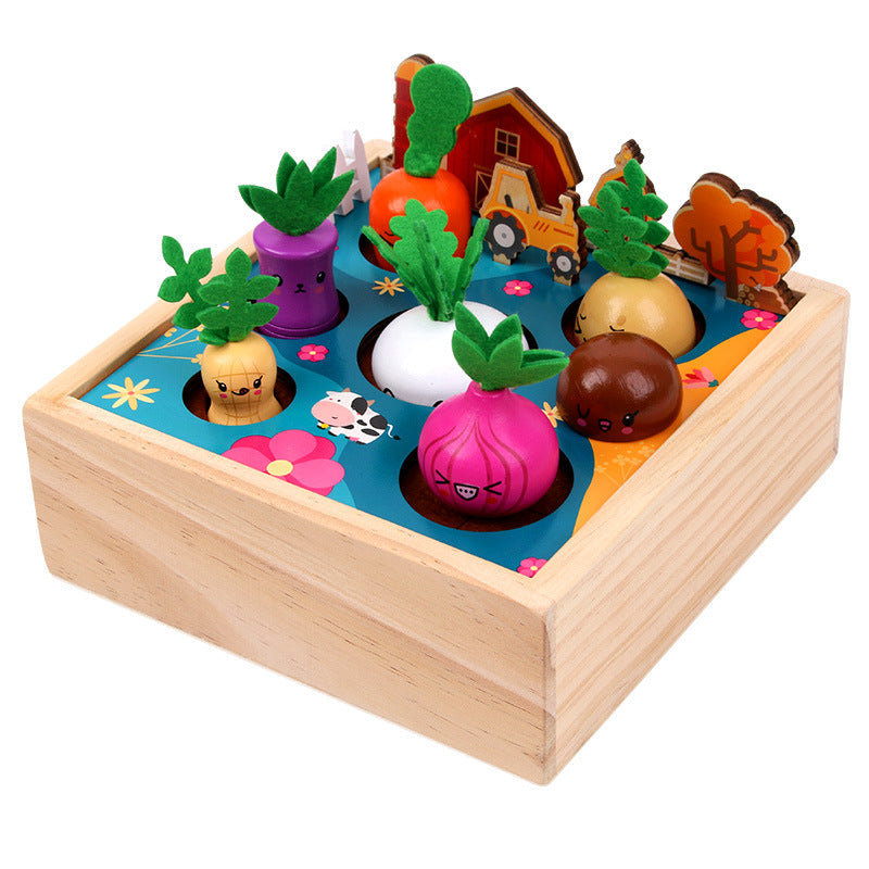 Wooden Farm Vegetable Montessori Toys Shape Sorter for Toddlers 3