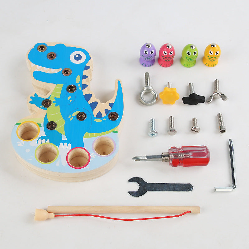 Wooden Dinosaur Busy Board Montessori Toys for Toddlers 3