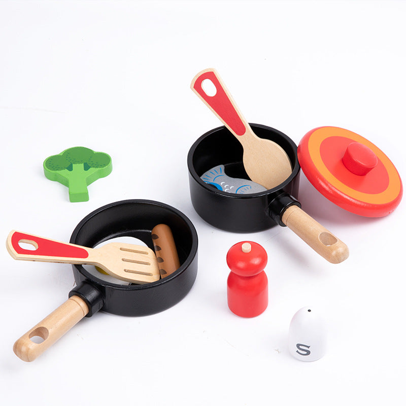 Wooden Cookware Kitchen Montessori Toys for Toddlers 5
