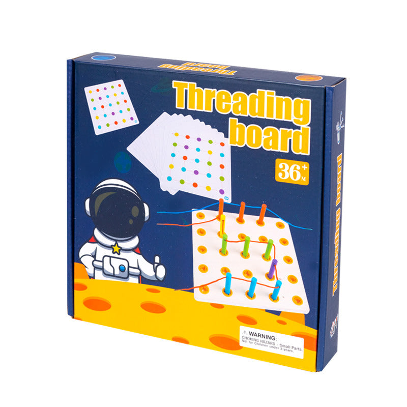 Wooden Threading Board Montessori Toys Fine Motor Skills 4