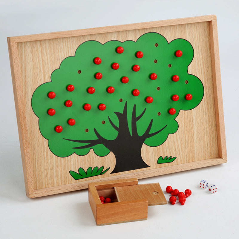 Wooden Apple Tree Montessori Toys Educational Toy for Kids 6