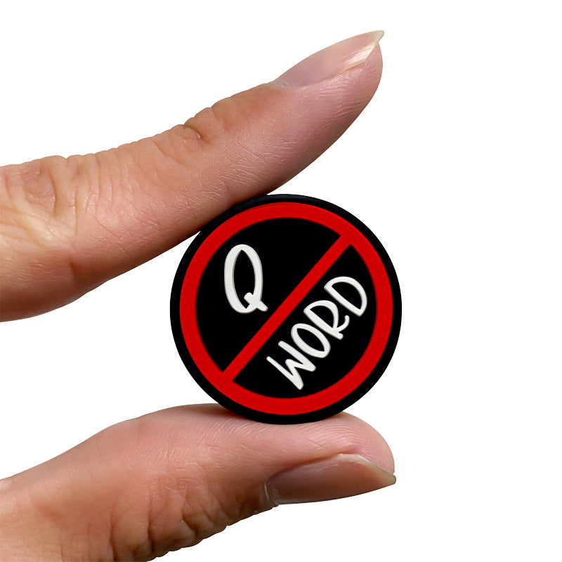 20Pcs Silicone Focal Beads Q Word Red Circle Sign 4