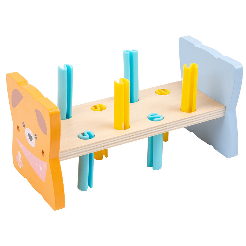 Wooden Montessori Toys Puppy Knocking Table for Toddlers 4