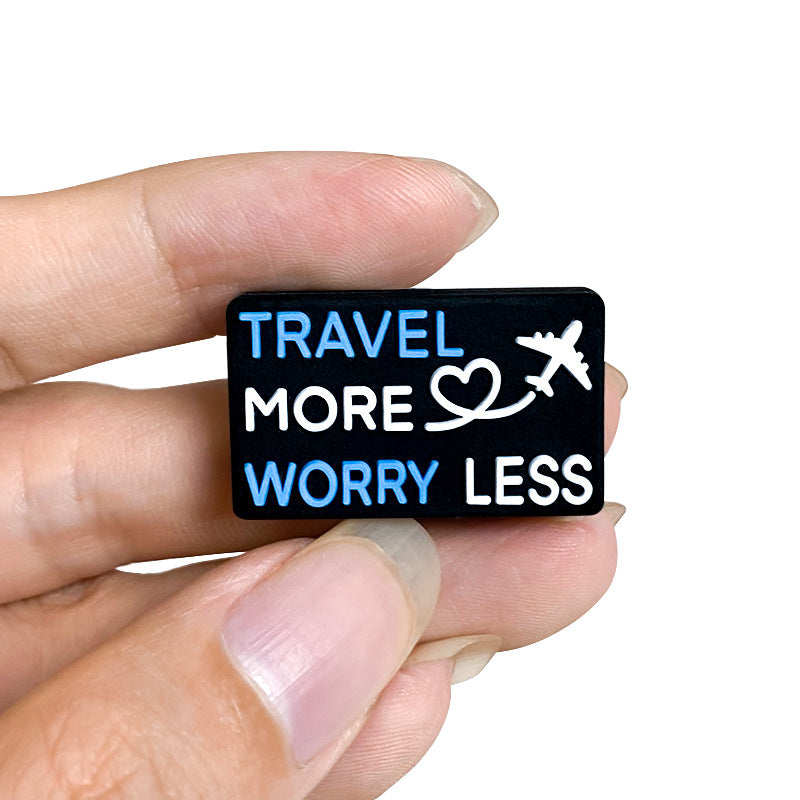 20Pcs Silicone Focal Beads Travel More Worry Less Printed Text 5
