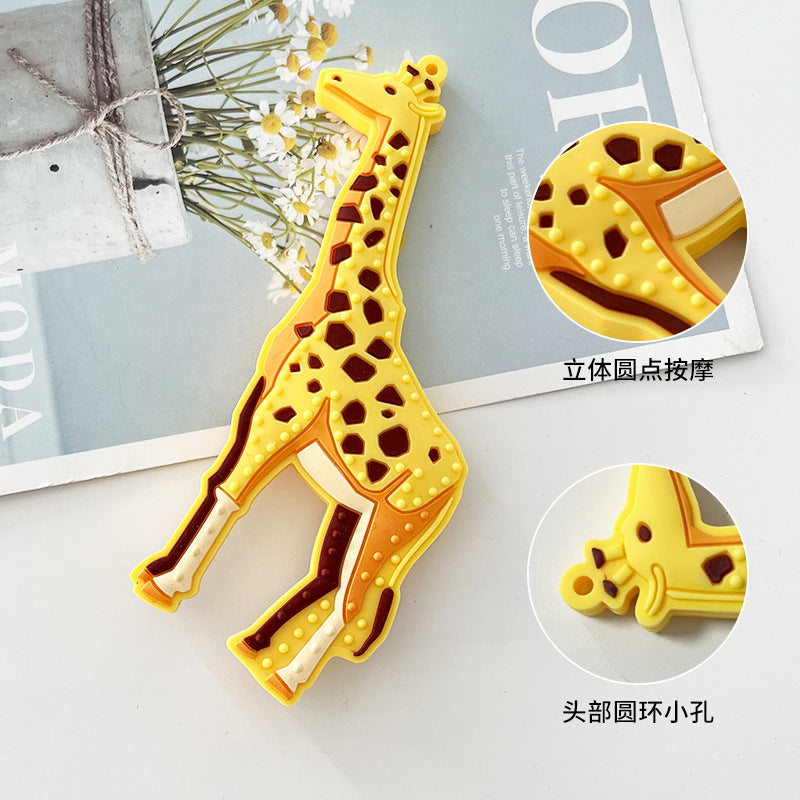 Giraffe Silicone Teething Toy Baby Teether 5