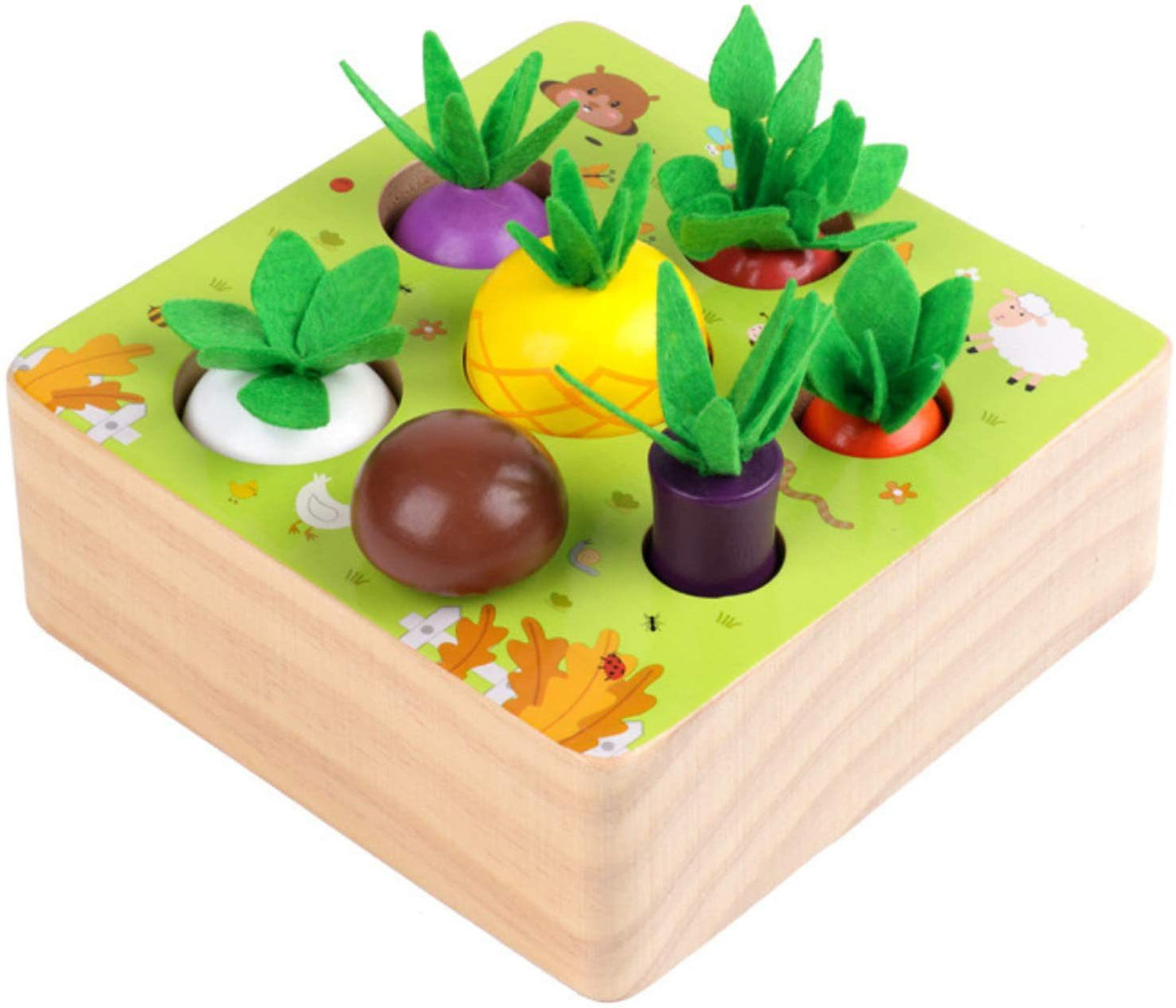 Wooden Farm Animal Puzzle Montessori Toy for Toddlers 15cm 6