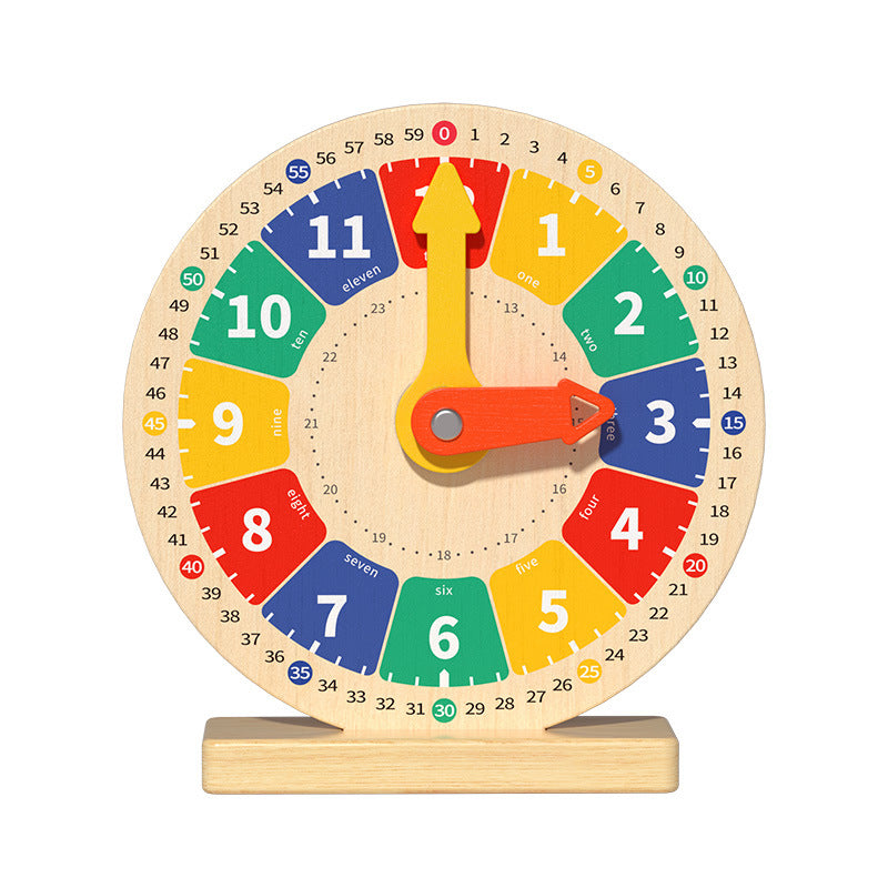 Wooden Montessori Toys Teaching Clock Educational Toy