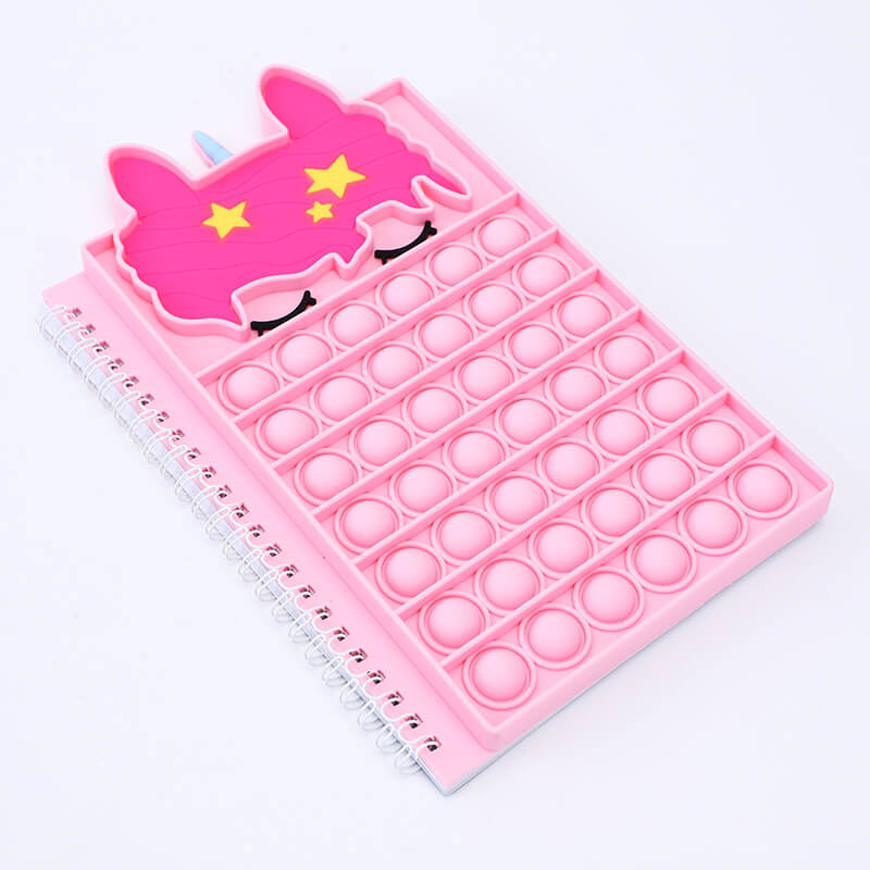 Silicone Pop It Fidget Toy A5 Spiral Notebook 40 Sheets