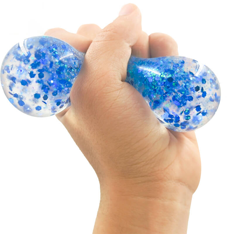 Sequins Glitter Sensory Stress Ball Squishy Toy 6cm Diameter 8